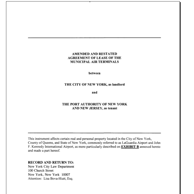 NYC lease with Port Authority proves NYC loves aircraft noise and pollution.